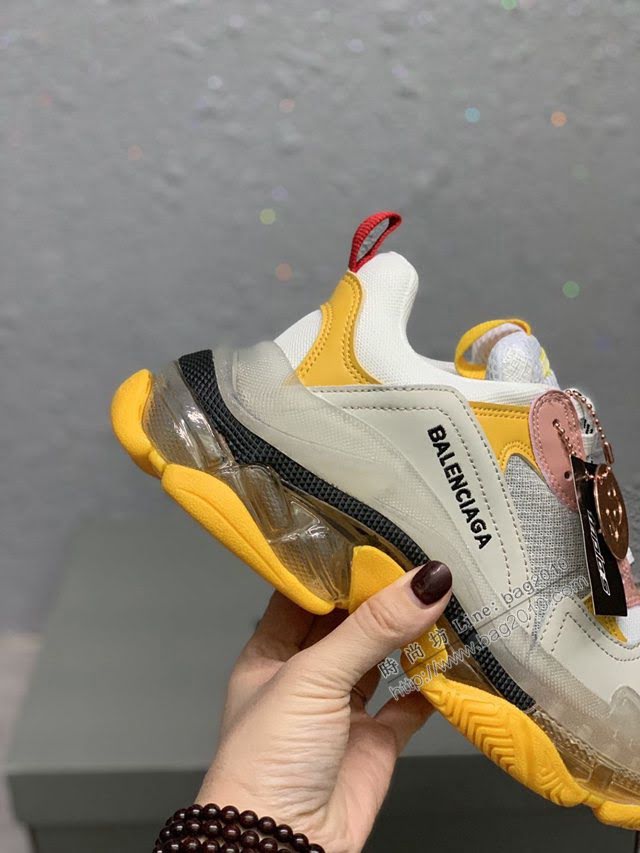 Balenciaga經典款男女鞋 巴黎世家頂級版本Triple S厚底氣墊大底LOGO老爹鞋 Balenciaga情侶款老爹鞋  hdbl1274